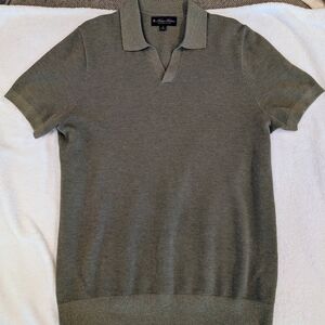 Brooks Brothers Green Supima Cotton Johnny Collar Polo